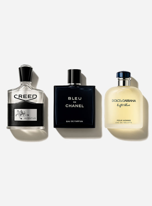 Zestaw 3 perfum: Bleu de Chanel, Creed Aventus, Light Blue Dolce Gabbana 100ml