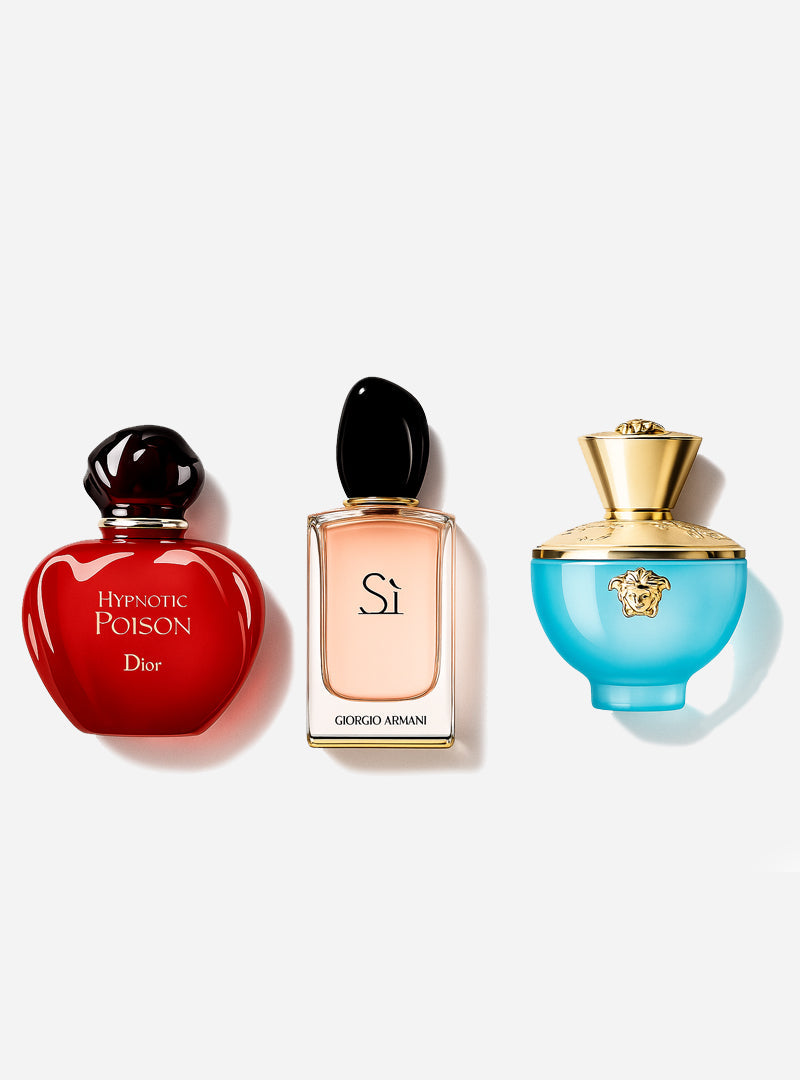 Zestaw 3 perfum: Dior HYPNOTIC POISON, Giorgio Armani SÌ, Versace DYLAN TURQUOISE 100ml