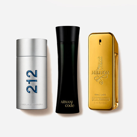 Zestaw 3 perfum: 212 Men NYC, Paco Rabanne One Milion, Armani Code Homme 100ml